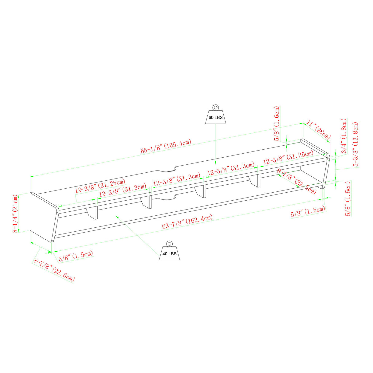 Modern Wall-Mounted Floating TV Stand by Walker Edison | Bel Furniture