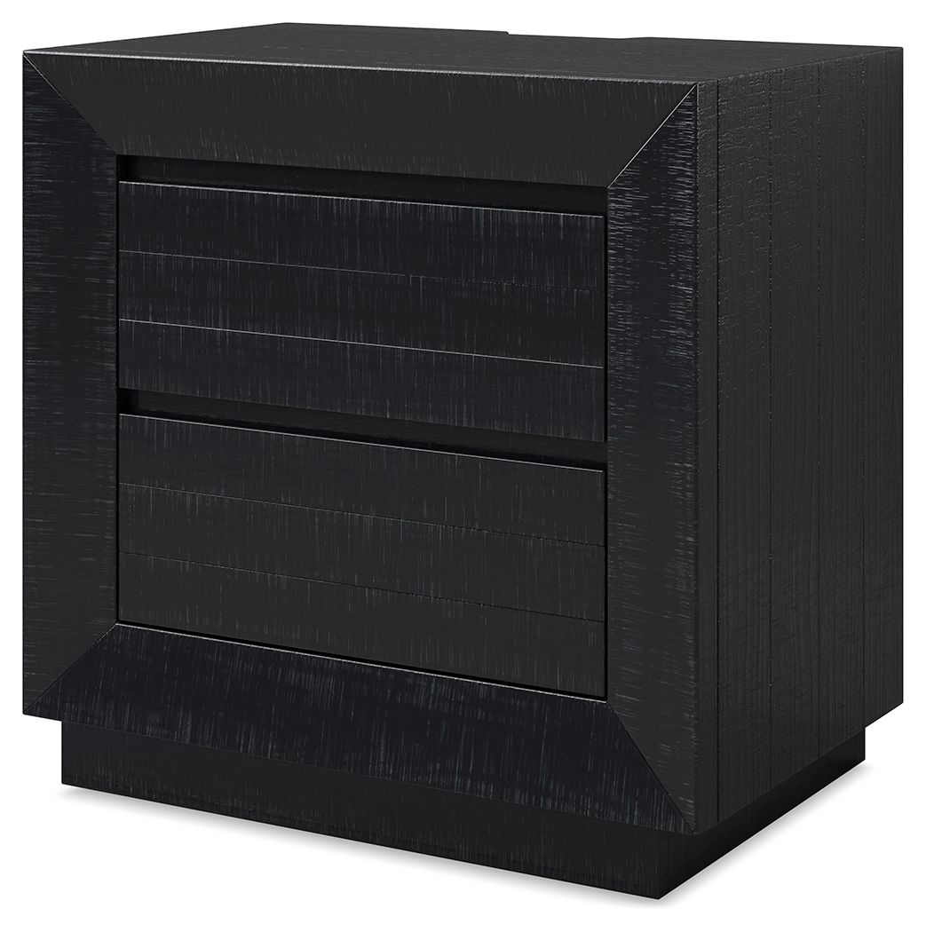 Londer - Black - Two Drawer Night Stand by Millennium® by Ashley | Bel Furniture