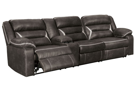 Kincord - Sectional Black 2-Piece Power Reclining Sectional with Left-Arm Facing Power Sofa With Console by Signature Design by Ashley® | Bel Furniture