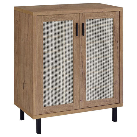Teller - 2-Door Shoe Storage Cabinet - Natural Oak by Coaster Fine Furniture | Bel Furniture