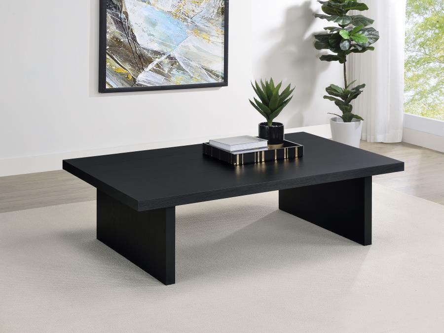 Max - Rectangular Engineered Laminate Coffee Table - Black by Coaster Fine Furniture | Bel Furniture
