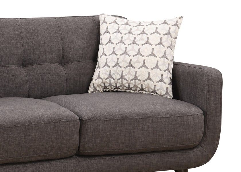 Loveseat And Toss Pillows - Charcoal / Black