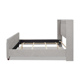 Elle - Wingback Upholstered King Bed - Silver Gray by Jennifer Taylor Home | Bel Furniture