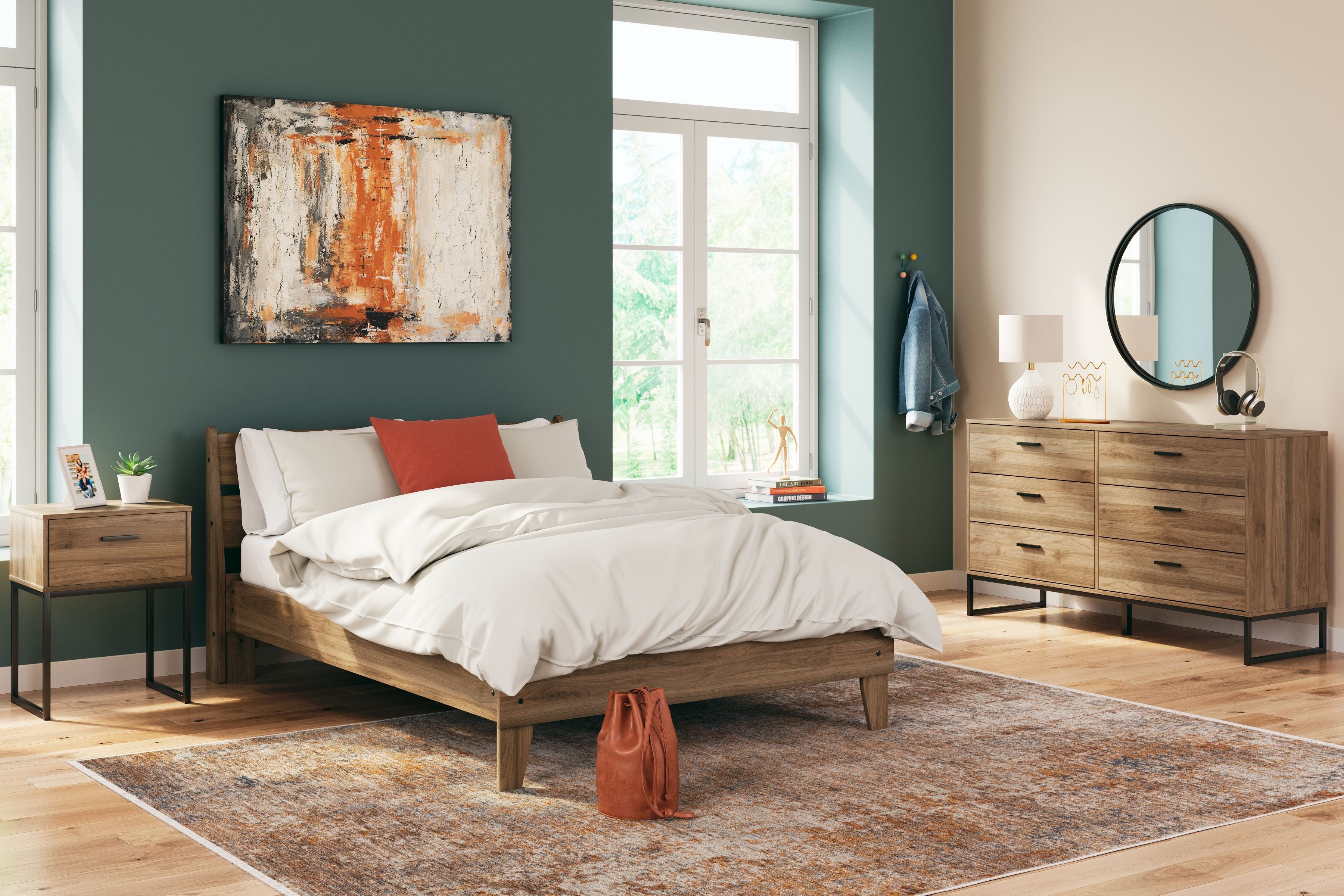 ディオ デーモン・ナイト Deanlow - Honey - Six Drawer Dresser - Dressers by Signature Design by