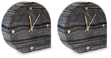 Janmour - Table Clock Black 2 Pieces by Signature Design by Ashley® | Bel Furniture