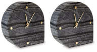 Janmour - Table Clock Black 2 Pieces by Signature Design by Ashley® | Bel Furniture