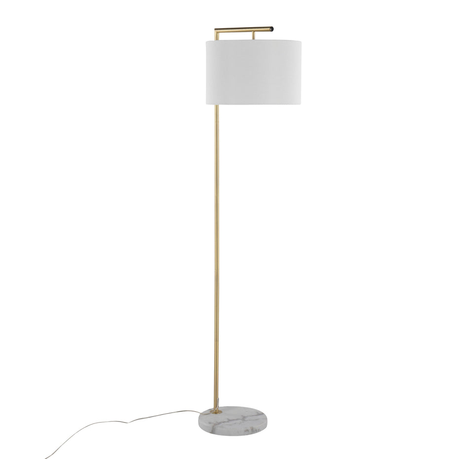 Fran - Contemporary Floor Lamp - Gold / White