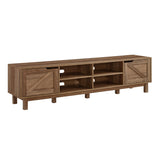 Rustic Barndoor Open-Storage TV Stand For TVs Up To 80" Light Brown by Walker Edison | Bel Furniture