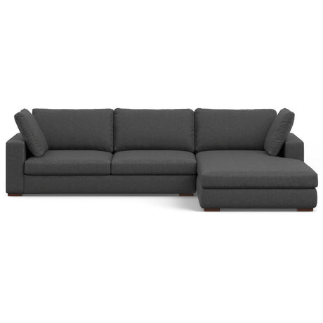 Charlie - Upholstered Deep Seater Sectional Sofa Dark Gray Right Arm Facing by Simpli-Home | Bel Furniture