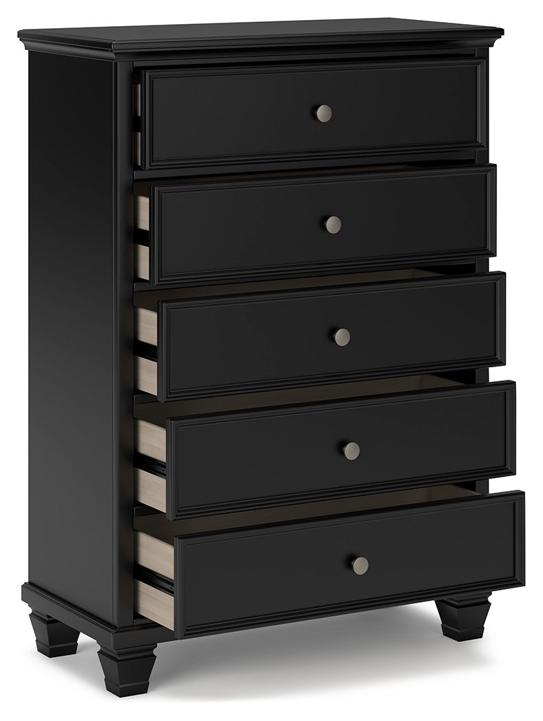 Lanolee - Black - Five Drawer Chest by Signature Design by Ashley® | Bel Furniture