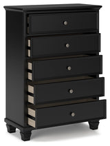 Lanolee - Black - Five Drawer Chest by Signature Design by Ashley® | Bel Furniture