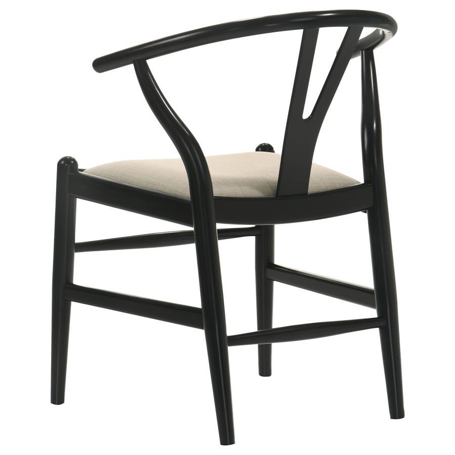 Dinah - Wood Wishbone Dining Side Chair (Set of 2) - Black