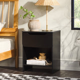 Modern Minimalist 1 Drawer Nightstand With Cubby by Walker Edison | Bel Furniture