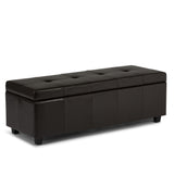 Castleford - Contemporary Storage Ottoman Dark Brown by Simpli-Home | Bel Furniture