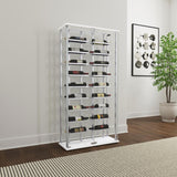 Montara - Tempered Glass Wine Storage LED Curio Cabinet - Chrome by Coaster Fine Furniture | Bel Furniture