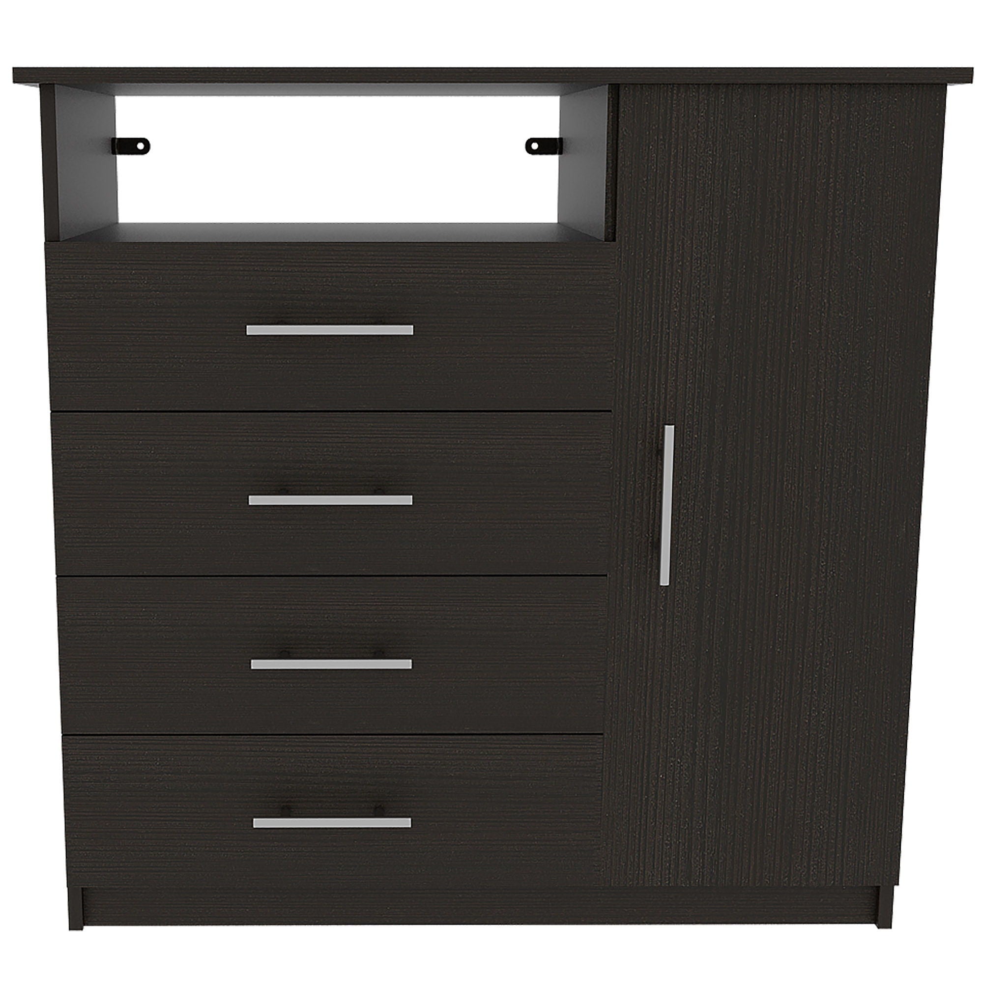 Four Drawer Combo Dresser - Black