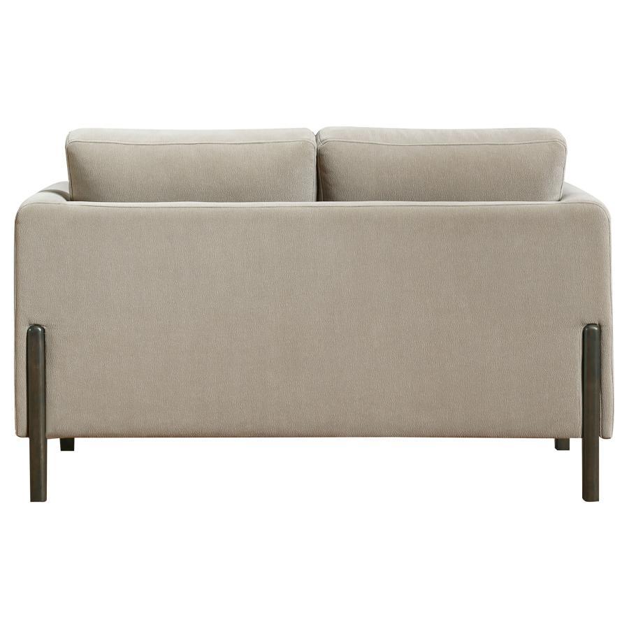 Islington - Fabric Upholstered Panel Arm Loveseat - Taupe