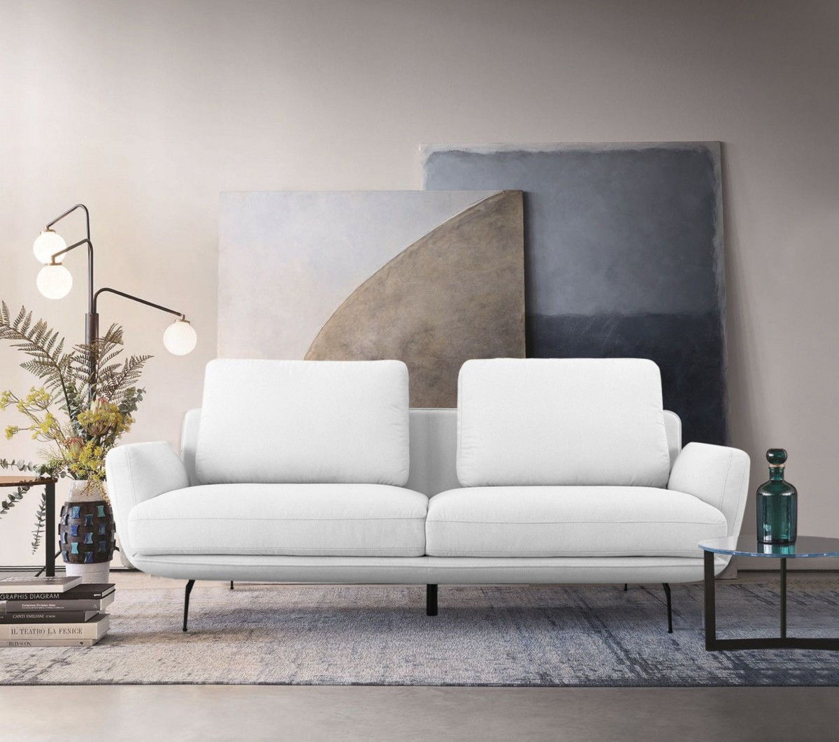 Contempo Retro Loveseat - Creamy Off White