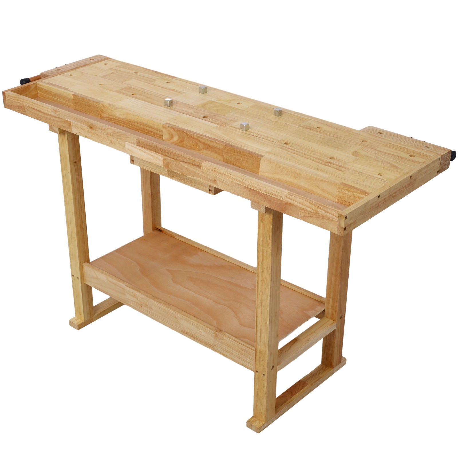 55" Wood Workbench For Garage Workshop And Home - Natural