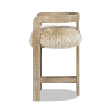 Millwick - Low Back Genuine Fur Counter Stool - Natural Blonde by Jennifer Taylor Home | Bel Furniture