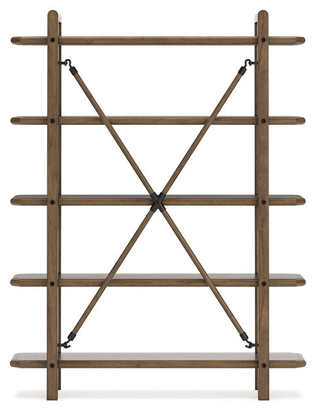Roanhowe - Brown - Bookcase by Signature Design by Ashley® | Bel Furniture