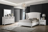 Barzini - Upholstered Tufted Bedroom Set White by CoasterEveryday | Bel Furniture