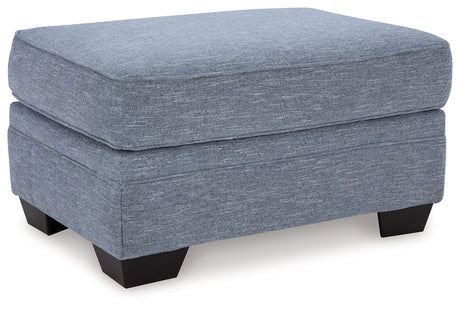Carissa Manor - Denim - Ottoman by Benchcraft® | Bel Furniture