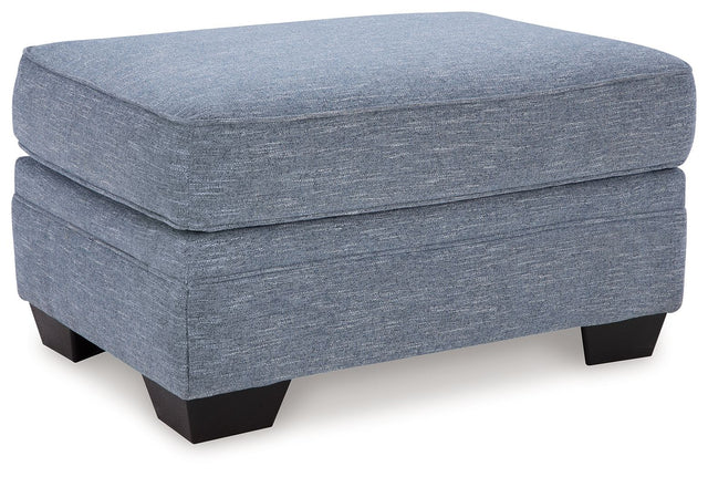 Carissa Manor - Denim - Ottoman by Benchcraft® | Bel Furniture
