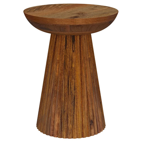 Aureo - Round Solid Wood Accent Side Table - Wild Honey by Coaster Fine Furniture | Bel Furniture