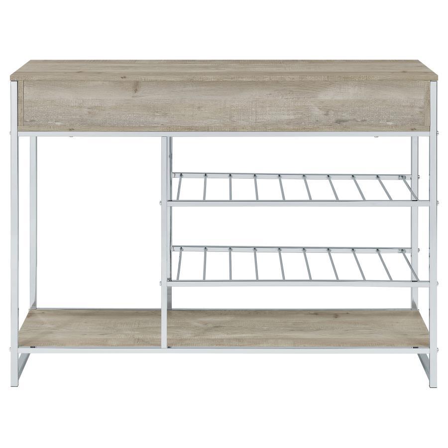 Melrose - 2-Drawer Home Bar Storage With Wine Rack Gray - Gray by Coaster Fine Furniture | Bel Furniture