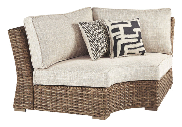 Beachcroft - Beige - Curved Corner Chair w/Cushion by Signature Design by Ashley® | Bel Furniture