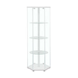 Zahavah - 4-Shelf Hexagonal Clear Glass Curio Cabinet by CoasterEveryday | Bel Furniture