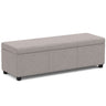 Avalon - Multifunctional Storage Ottoman Bench Pearl Silver 53.9"W x 18"D x 16.1"H Fabric by Simpli-Home | Bel Furniture