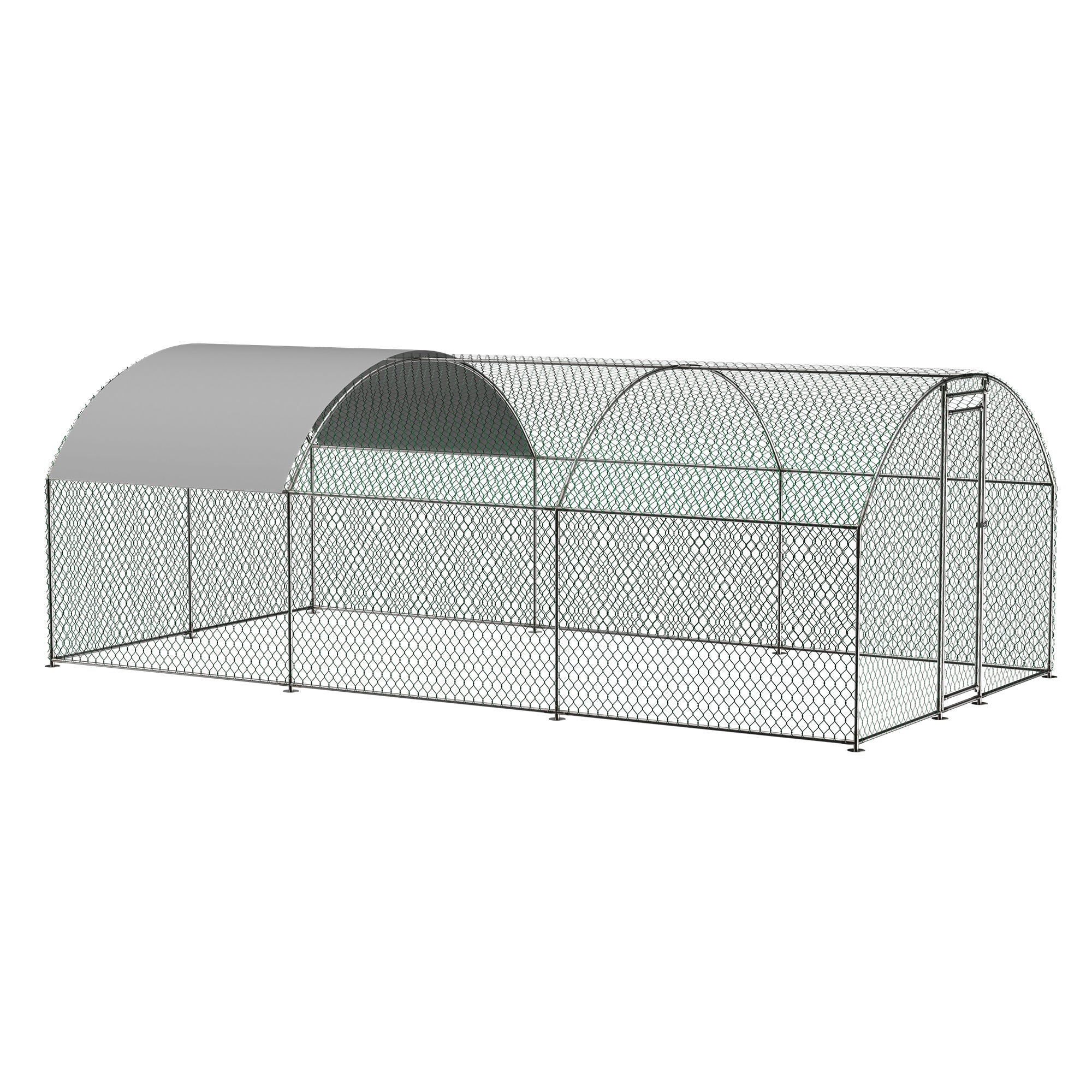 Large Chicken Coop Metal Chicken Run With Waterproof And Anti-Uv Cover, Dome Shaped Walk-In Fence Cage Hen House For Outdoor And Yard Farm Use, 1" Tube Diameter