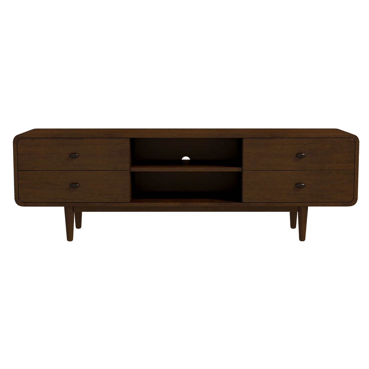 Alexa - Mid-Century Modern Style TV Stand - Dark Brown / Wood by Ashcroft Furniture | Bel Furniture
