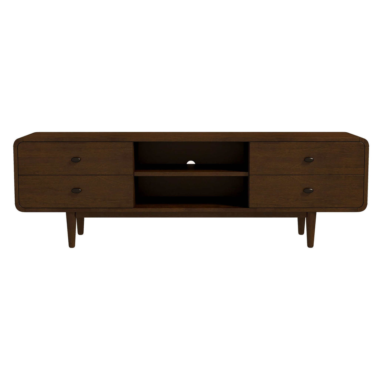 Alexa - Mid-Century Modern Style TV Stand - Dark Brown / Wood by Ashcroft Furniture | Bel Furniture