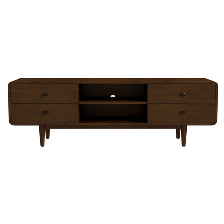 Alexa - Mid-Century Modern Style TV Stand - Dark Brown / Wood by Ashcroft Furniture | Bel Furniture