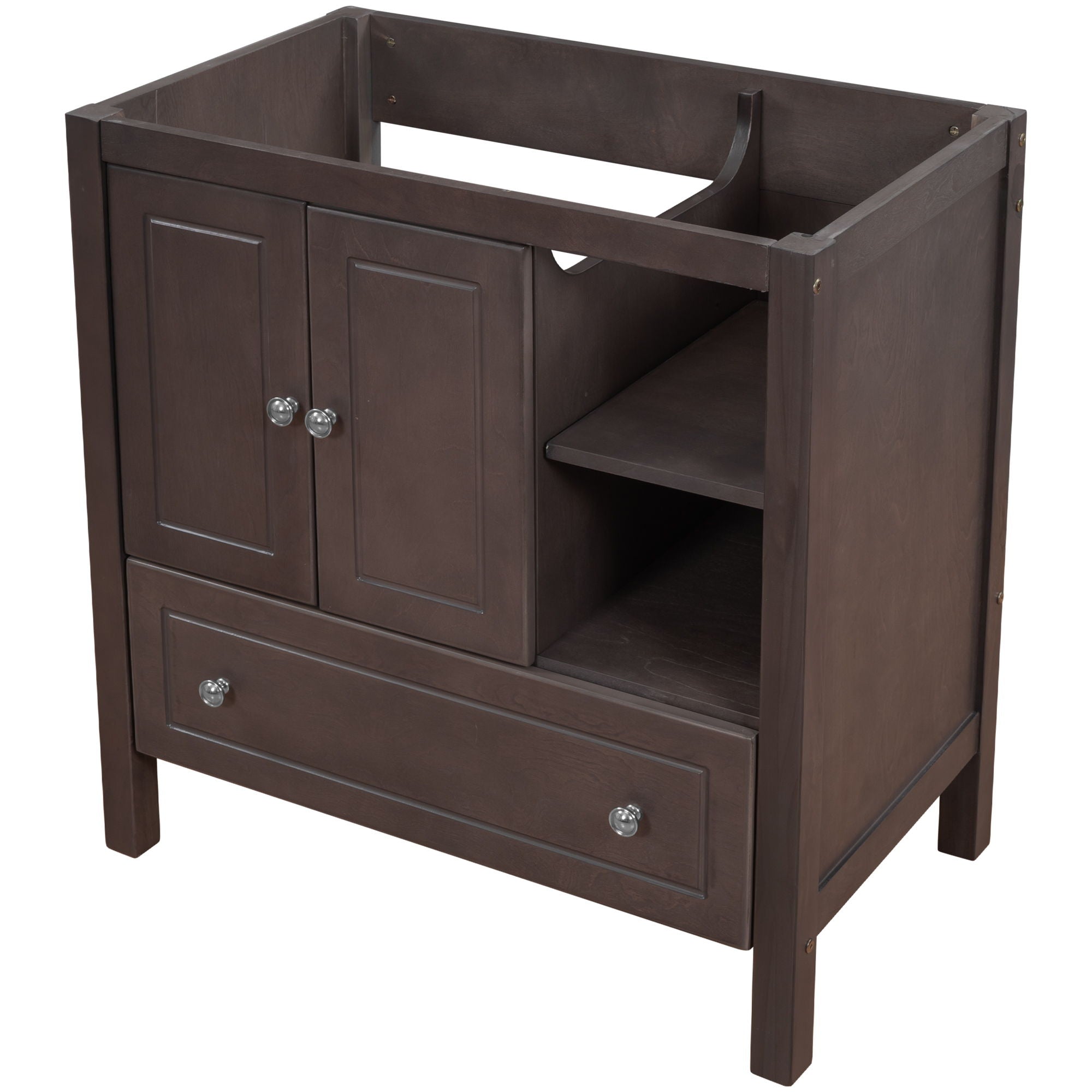 Bathroom Vanity Base Only, Solid Wood Frame, Bathroom Storage Cabinet With Doors And Drawers