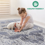 Payas - 6' X 9' Medallion Area Rug - Cream / Blue