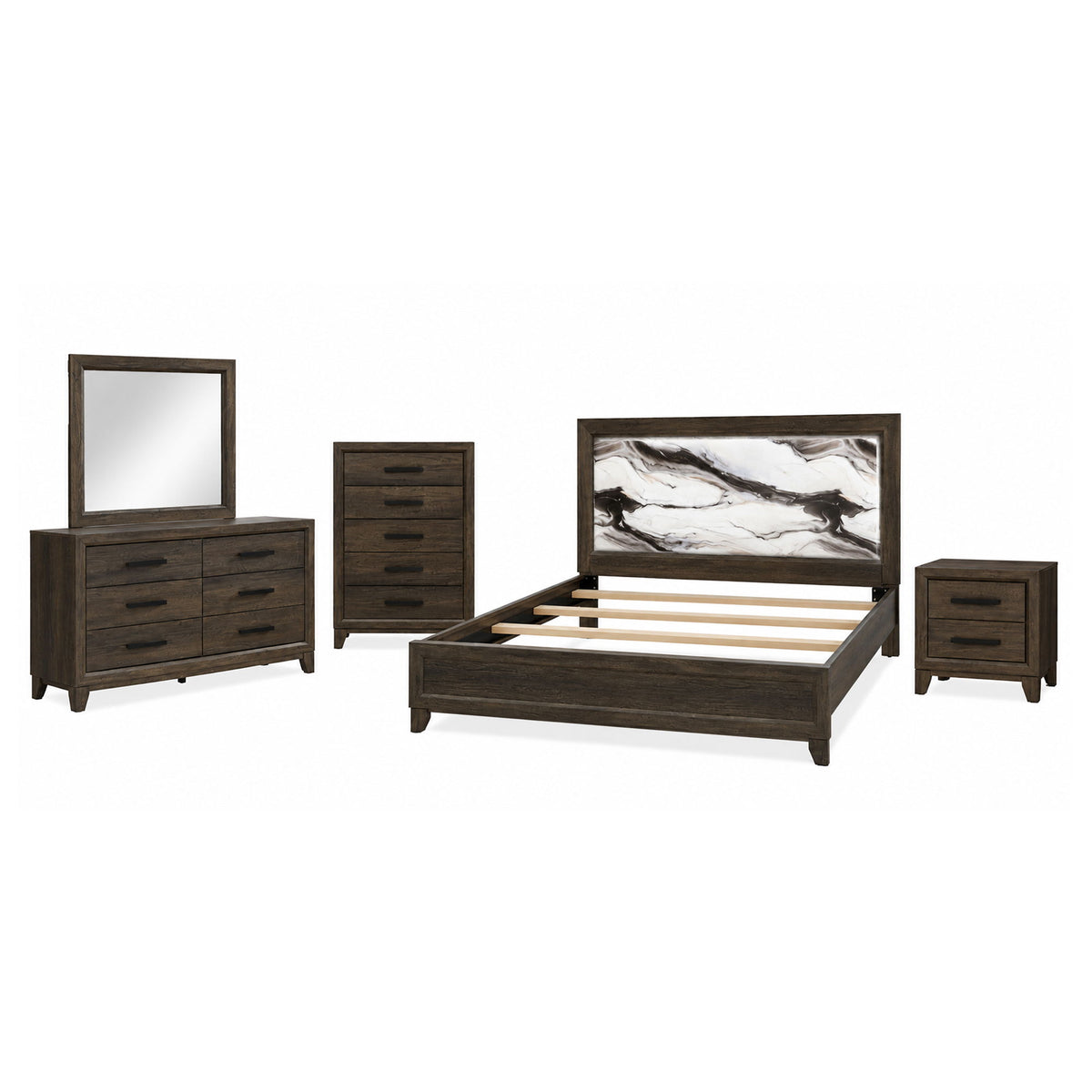Harry - 5 Piece Bedroom Set With LED