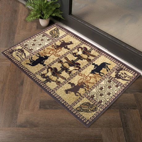 Tribes - 5'3" X 7'3" Southwest Area Rug - Beige - Polypropylene by Icona Home Decor | Bel Furniture