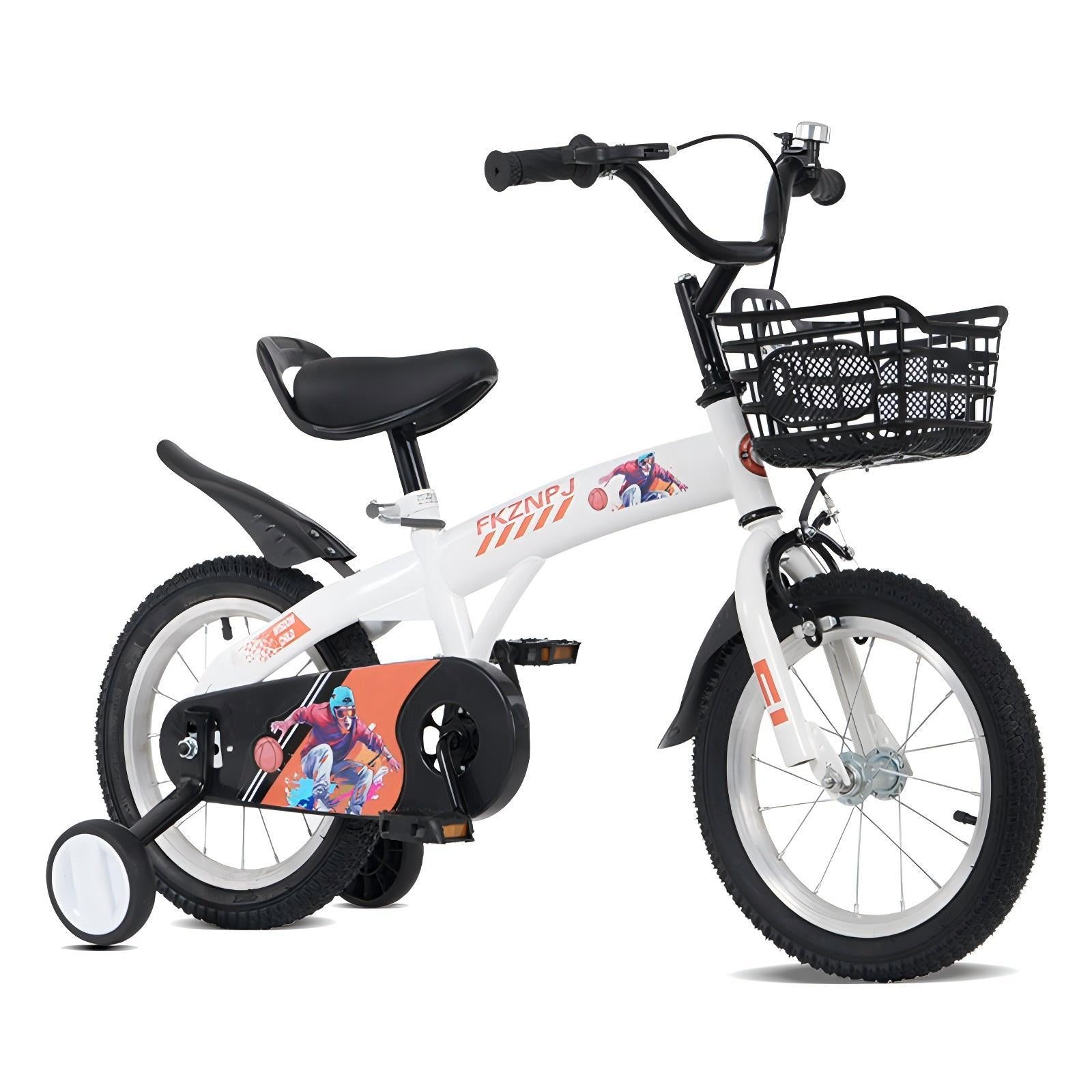 Fkznpj - 16" Sporty Kids Bike With Training Wheels And Stand Adjustable Saddle Suitable For Boys And Girls Aged 4 - 8 Years Tall Height 41 - 46" Available In A Variety Of Colors