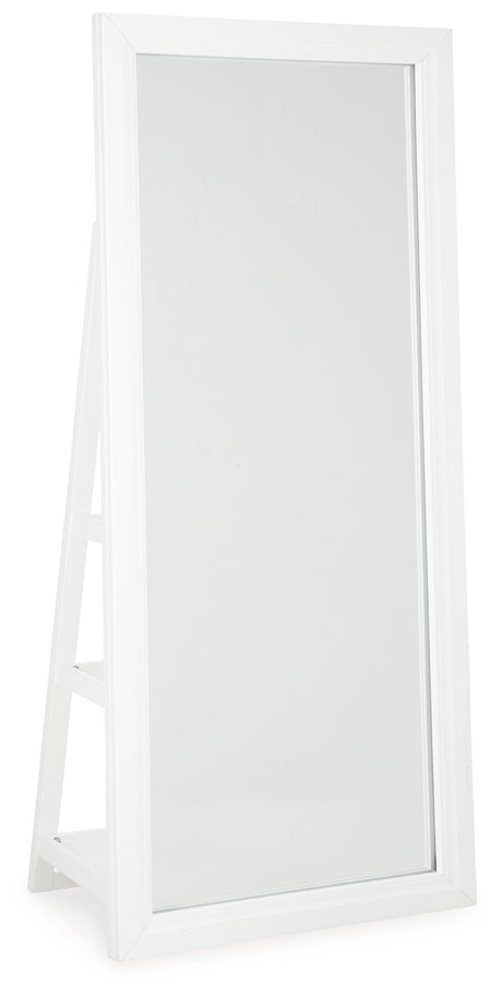 Evesen - Floor Standing Mirror/Storage White by Signature Design by Ashley® | Bel Furniture