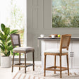 Triomphe - Rattan Wicker High Back Armless Counter Bar Stool by Jennifer Taylor Home | Bel Furniture