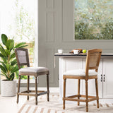 Triomphe - Rattan Wicker High Back Armless Counter Bar Stool by Jennifer Taylor Home | Bel Furniture