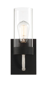 Zephyr - Single Light Sconce - Black / Clear by Ashcroft Furniture | Bel Furniture