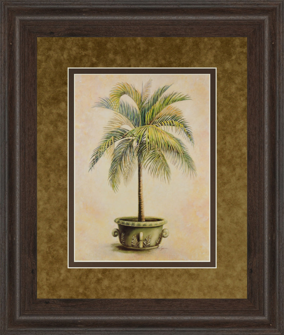 Potted Palm Il - Framed Print Wall Art - Green