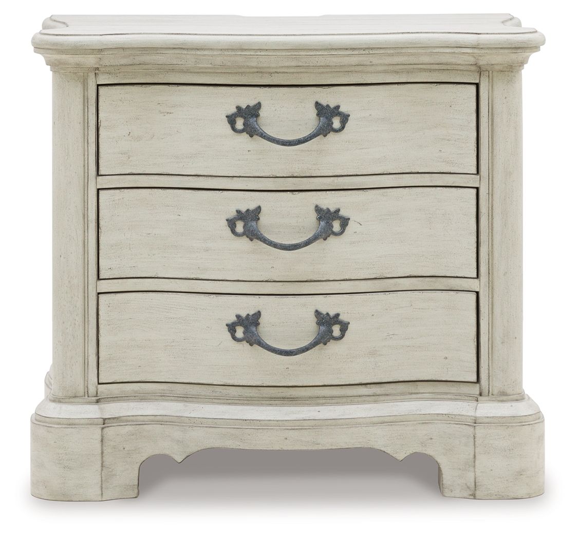 Arlendyne - Antique White - Three Drawer Night Stand