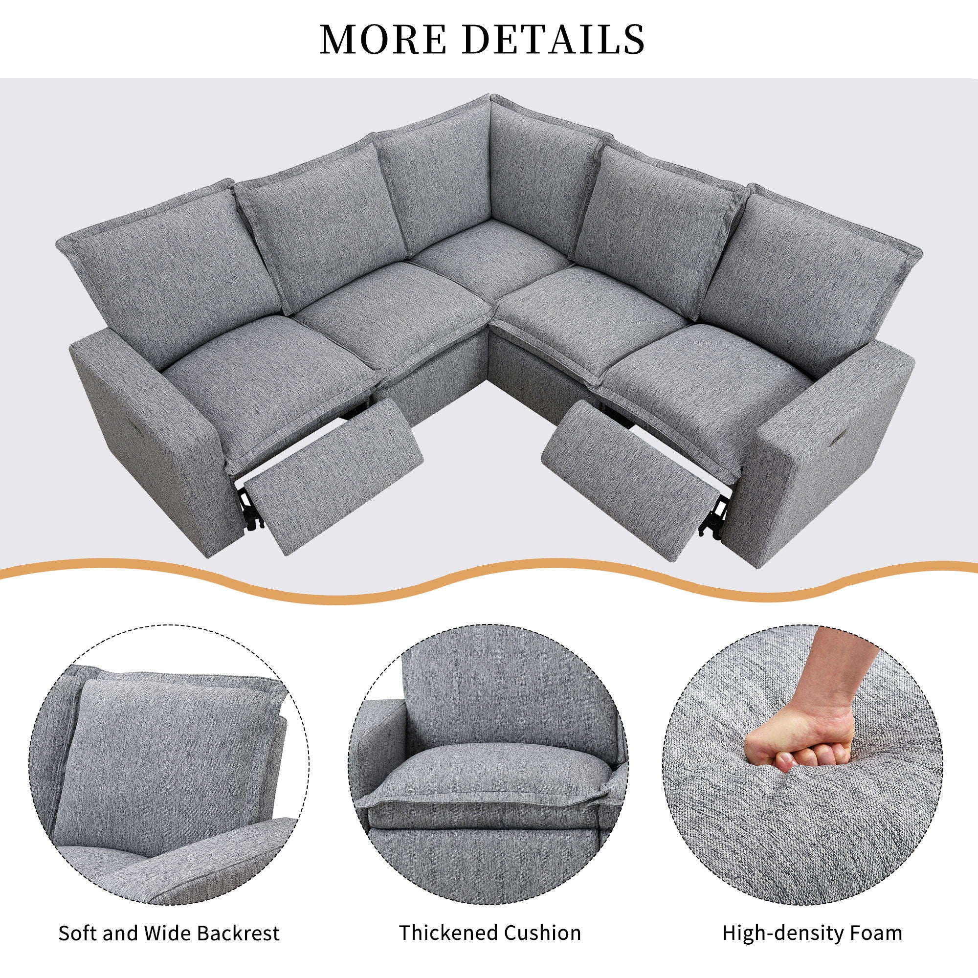 Power Recliner Chair Home Theater Seating Soft Chair With USB Port For Living Room, Bedroom, Theater Room