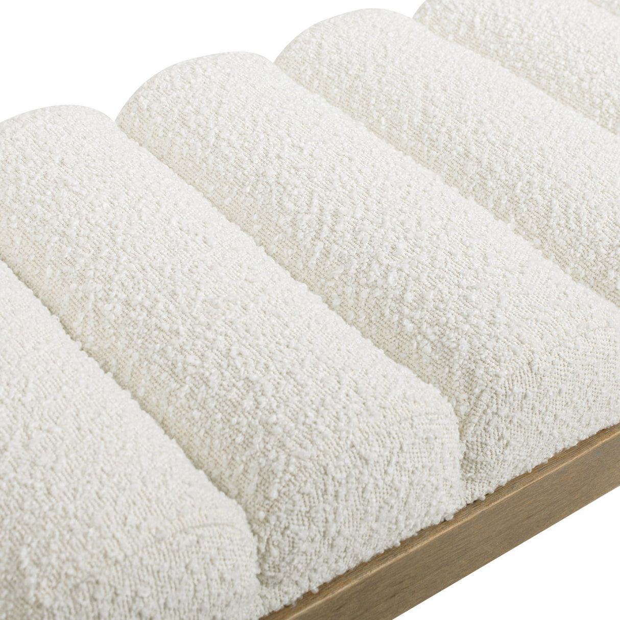 Bella - Upholstered Modern Accent Bench - Ivory White by Jennifer Taylor Home | Bel Furniture